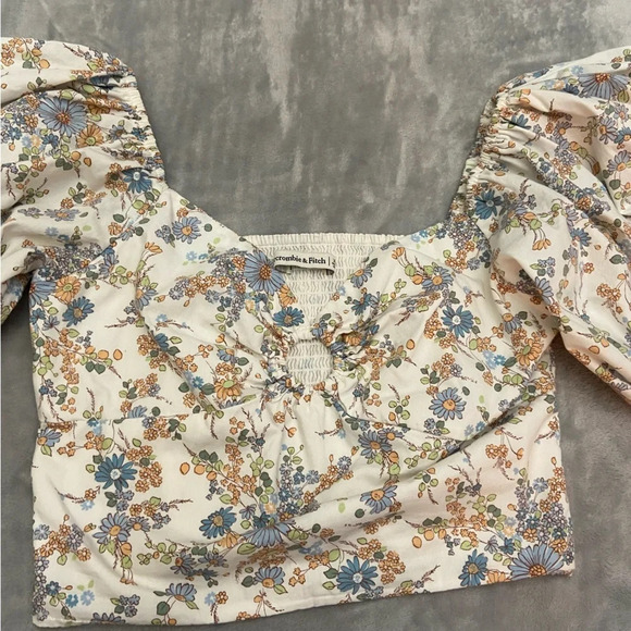 Abercrombie & Fitch Puff Sleeve Poplin O-Ring Top 21304 - Picture 8 of 9